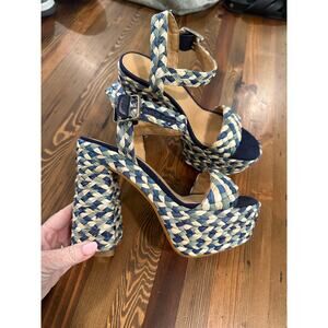 Castaner Adara Braided Raffia Platform Sandal Size 38